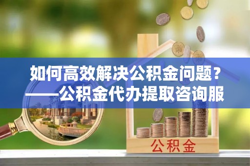 梁子湖如何高效解决公积金问题？——公积金代办提取咨询服务指南